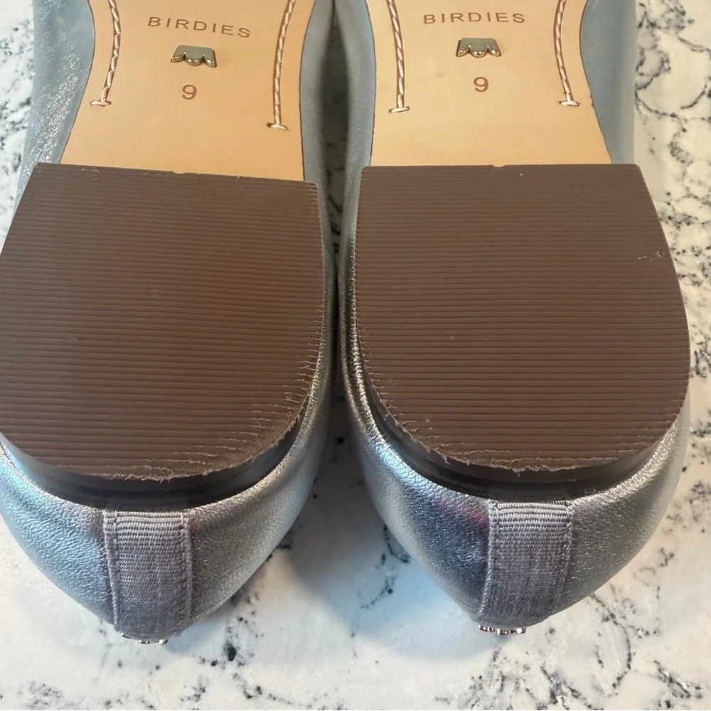 Birdies Silver Women's Flats